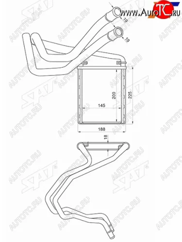 Радиатор отопителя салона TOYOTA AVENSIS 03-08COROLLA 02-07 (под хомут) SAT ST-87-0049
