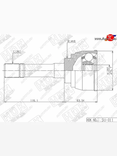 Шрус наружный SUZUKI ESCUDOGRAND VITARA G16AH20AJ20A 95- HDK SU-011