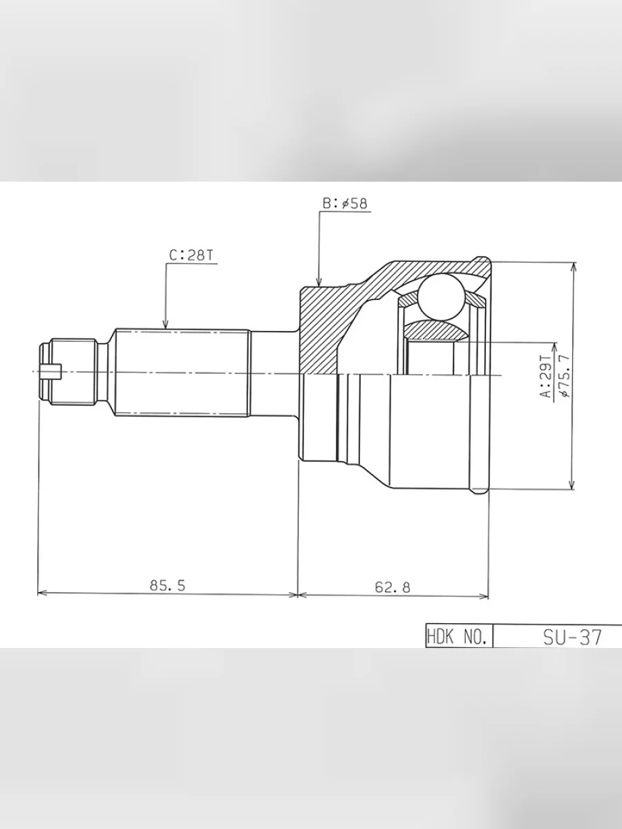 Шрус наружный SUZUKI SX4 YAYB11 M15A AT06- HDK SU-037  В Кинешме Ивановской области