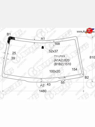 Стекло лобовое Chery Tiggo T11 05-13  Vortex Tingo 10-14 XYG T11 LFW/X