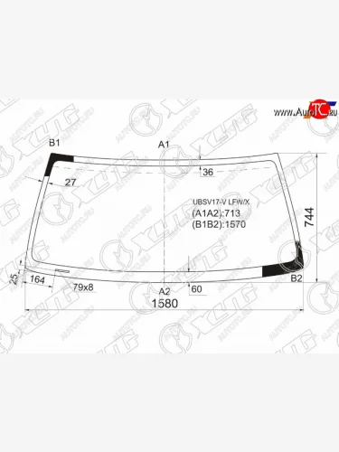 Стекло лобовое Honda Horizon 94-99  Isuzu Bighorn 91-02  Trooper 92-02  Opel Monterey 91-99 XYG UBSV17-V LFW/X