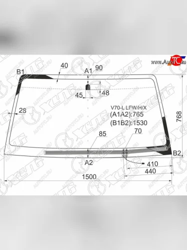 Стекло лобовое (Обогрев щеток) Mitsubishi Pajero 99-20 XYG V70-L LFW/H/X