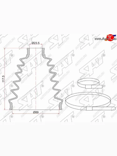 Пыльник ШРУСа наружный TOYOTA CAMRY ACV4# 06-09RAV4 ACA2# 2AZFE 03-05IPSUM ACM2# 01-09HONDA ACCOR SAT C-1925