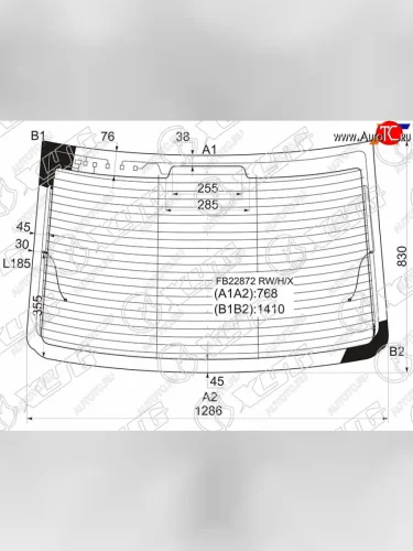 Стекло заднее (Цвет зеленый Обогрев Антенна) Volkswagen Passat 05-15 XYG FB22872 RW/H/X