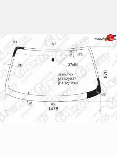 Стекло лобовое Mazda 626 97-02  Capella 97-02 XYG GF8P LFW/X
