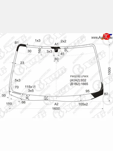 Стекло лобовое Acura MDX 00-06 XYG FW02182 LFW/X