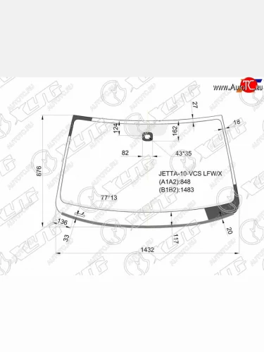 Стекло лобовое (Датчик дождя Молдинг для Европейского рынка) Volkswagen Jetta 10-19                XYG JETTA-10-VCS LFW/X