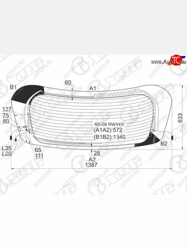 Стекло заднее (Цвет зеленый Обогрев Антенна) Lexus RX 08-15 XYG RX-09 RW/H/X