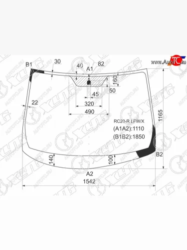 Стекло лобовое Toyota Alphard (H10) 02-08 XYG RC20-R LFW/X