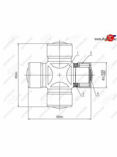 Крестовина рулевого кардана SAT ST-1640