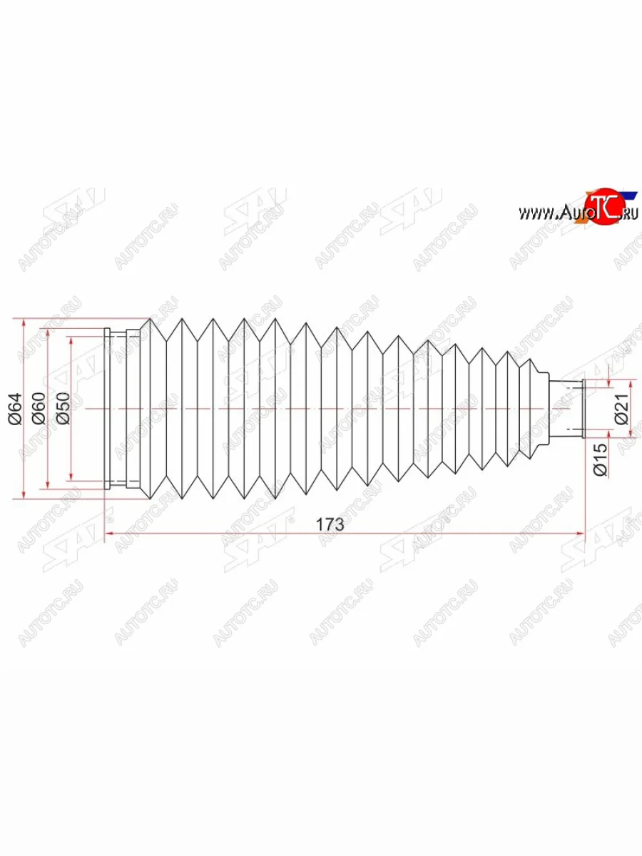 Пыльник рулевой рейки TOYOTA ALLIONPREMIOISIS 07-IPSUMNOAHVOXY 01- LH=RH SAT ST-45535-44010  в Керчи Республика Крым