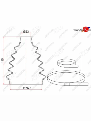 Пыльник шруса наружный  FR NISSAN ALMERA B10 (2 хомута. термопластик) SAT TC-010