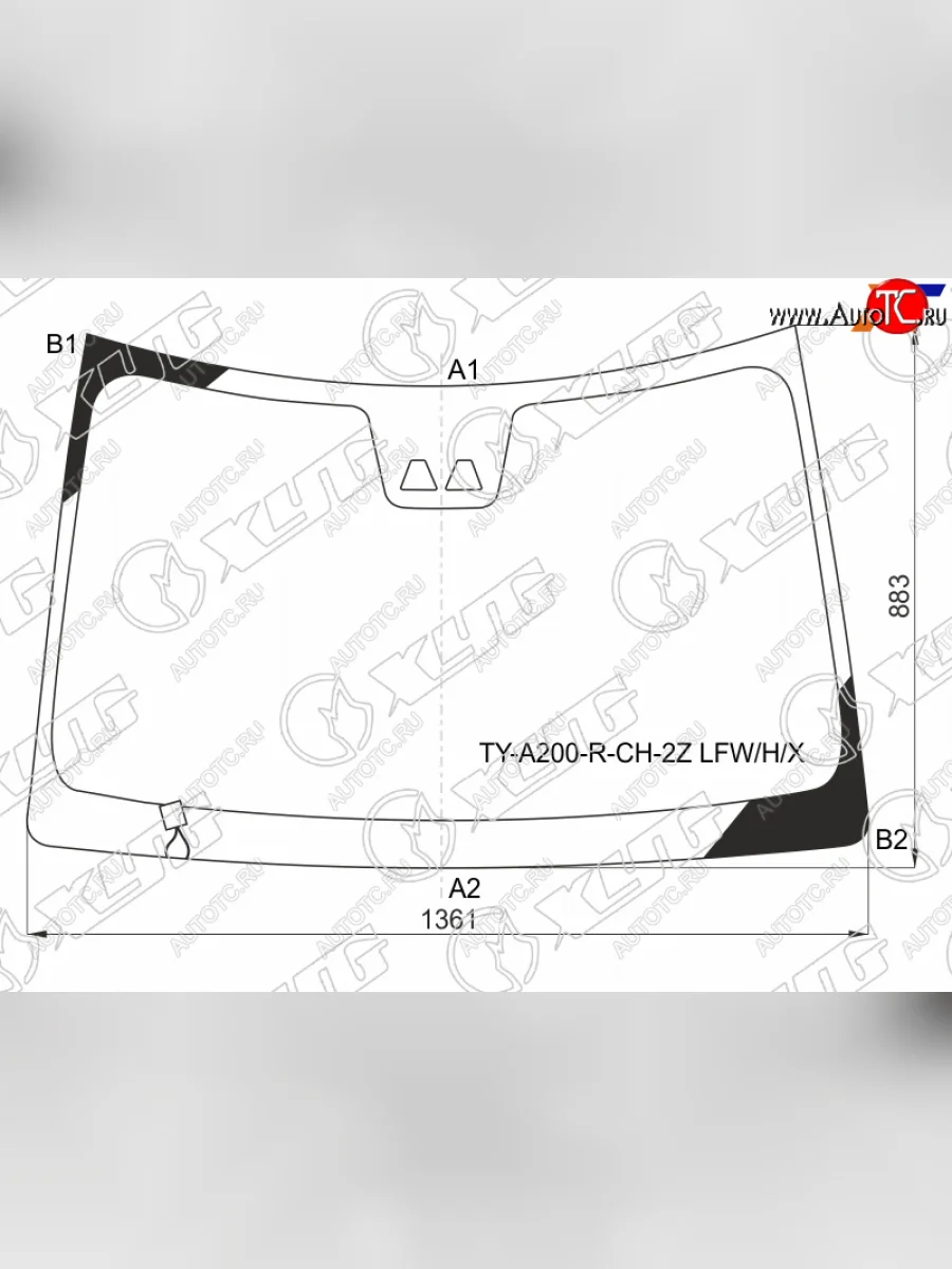 Стекло лобовое с обогревом щеток + 2 камеры TOYOTA RAIZE 19-  DAIHATSU ROCKY 19-                    XYG TY-A200-R-CH-2Z LFW/H/X  в Керчи Республика Крым
