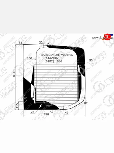 Стекло заднее (Цвет зеленый Обогрев) Ford Transit 14- XYG 3772BGSVIL1H RW/LH/H/X