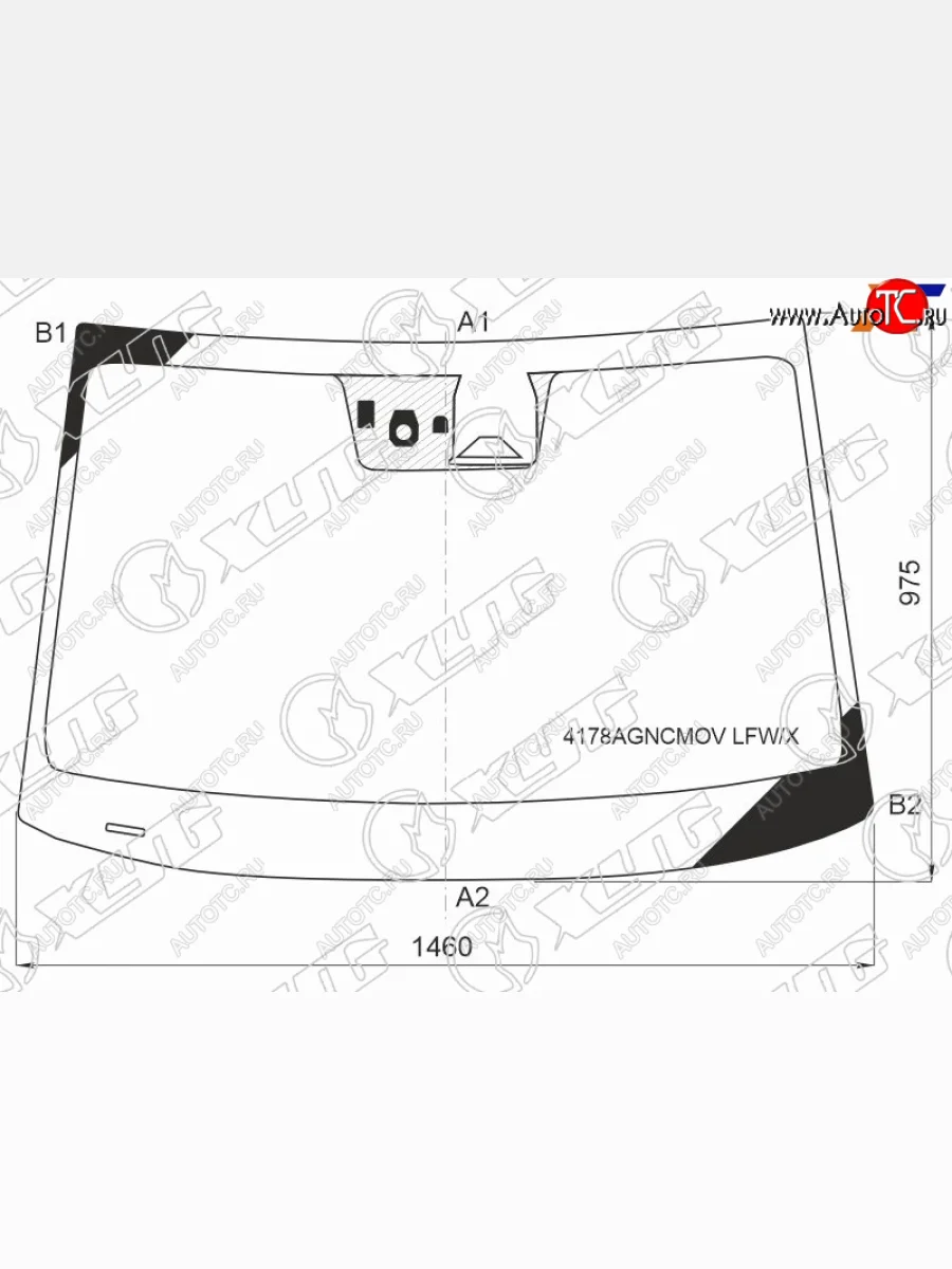 Стекло лобовое (камера, датчик дождя) XYG Hyundai Bayon BC3 (2021-2025) (зеленое)  в Керчи Республика Крым