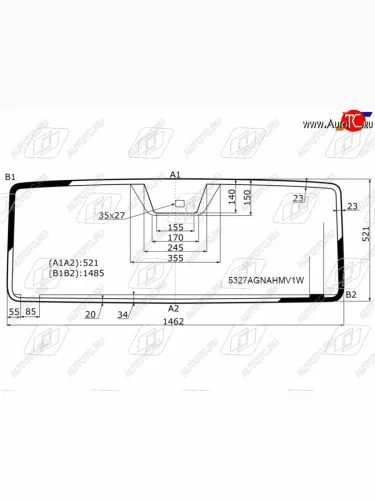 Стекло лобовое (обогрев полный, антенна, датчик дождя) FUYAO (зеленое) Mercedes-Benz G class W463 5 дв. 7-ой рестайлинг (2015-2018)