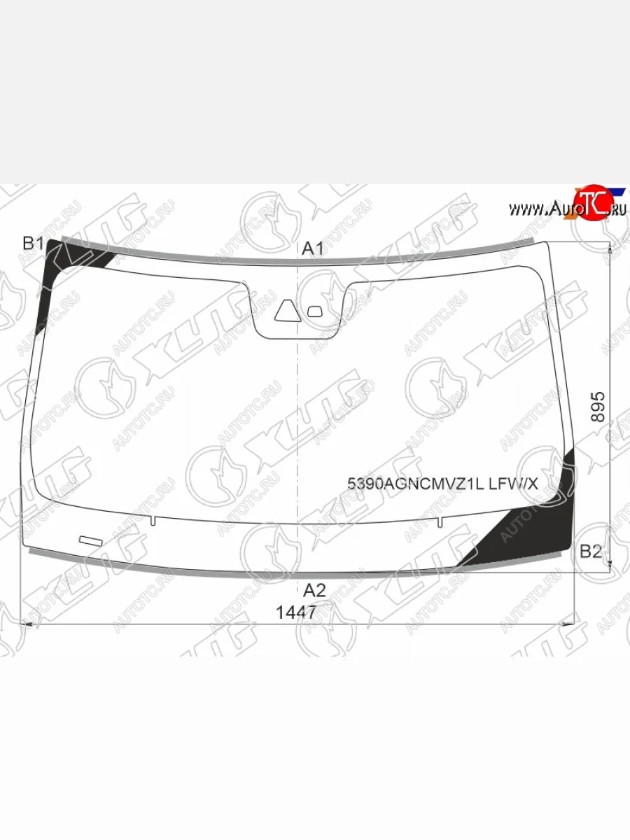 Стекло лобовое (камера, датчик дождя, молдинг) XYG Mercedes-Benz CLS class C257 (2017-2025) (зеленое)  в Керчи Республика Крым