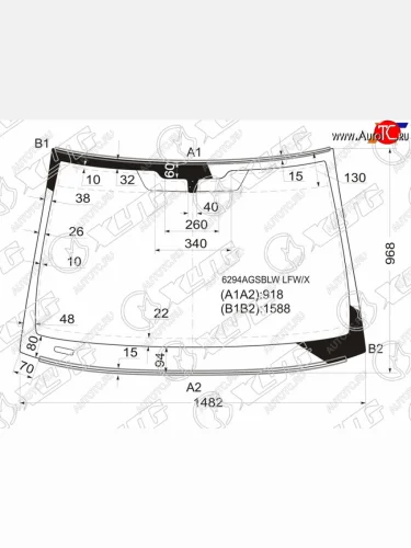 Стекло лобовое (Молдинг) Opel Signum 03-08  Vectra 02-08 XYG 6294AGSBLW LFW/X