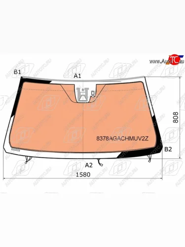 Стекло лобовое (обогрев щеток, обогрев полный, камера, датчик дождя, проекция, обогрев камеры) FUYAO (зеленое) Lexus LX570 J200 2-ой рестайлинг (2015-2022)