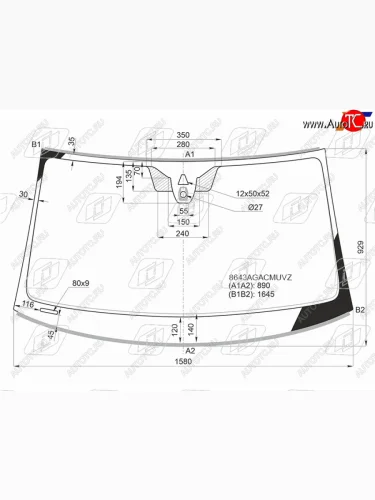 Стекло лобовое (камера, датчик дождя, молдинг, проекция) (Coupe) FUYAO (зеленое) Volkswagen Touareg  3 CR (2018-2022) дорестайлинг