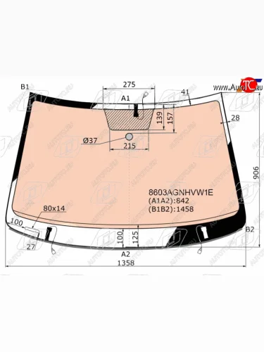 Стекло лобовое (Обогрев полный Молдинг) Volkswagen Polo 14-20 FUYAO 8603AGNHVW1E