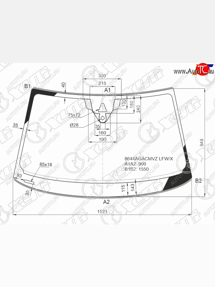 Стекло лобовое (камера, датчик дождя, молдинг) XYG Audi A6 (C8) седан дорестайлинг (2018-2023) (зеленое)  в Керчи Республика Крым