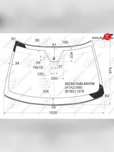 Стекло лобовое + дд VOLVO S60 00-09VOLVO V70 00-07VOLVO XC70 02-07                                 FUYAO 8829AGNBLMW1M