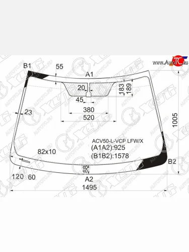 Стекло лобовое Toyota Camry (XV50) 11-18  Aurion 12-15  Camry UAEUSA 11-17 XYG ACV50-L-VCP LFW/X
