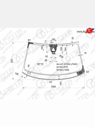 Стекло лобовое (камера, датчик дождя, молдинг) XYG (зеленое) Audi A7 4G лифтбэк дорестайлинг (2010-2014)