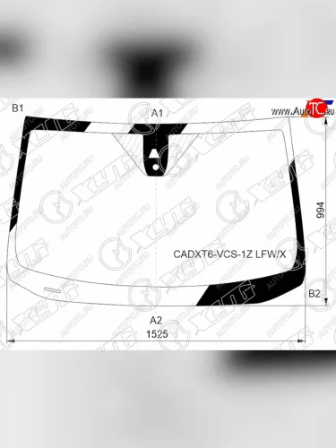 Стекло лобовое (камера, датчик дождя) XYG (зеленое) Cadillac XT6 C1TL (2019-2025)