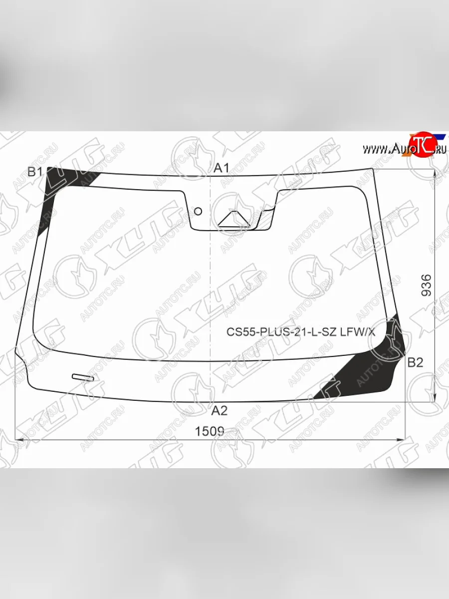 Стекло лобовое (Камера Датчик дождя) Changan CS55 PLUS 21- XYG CS55-PLUS-21-L-SZ LFW/X  в Керчи Республика Крым