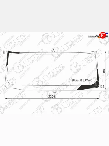 Стекло лобовое FAW J6P (CA3250) 08-  J6P (CA3310) 17- XYG FAW-J6 LFW/X