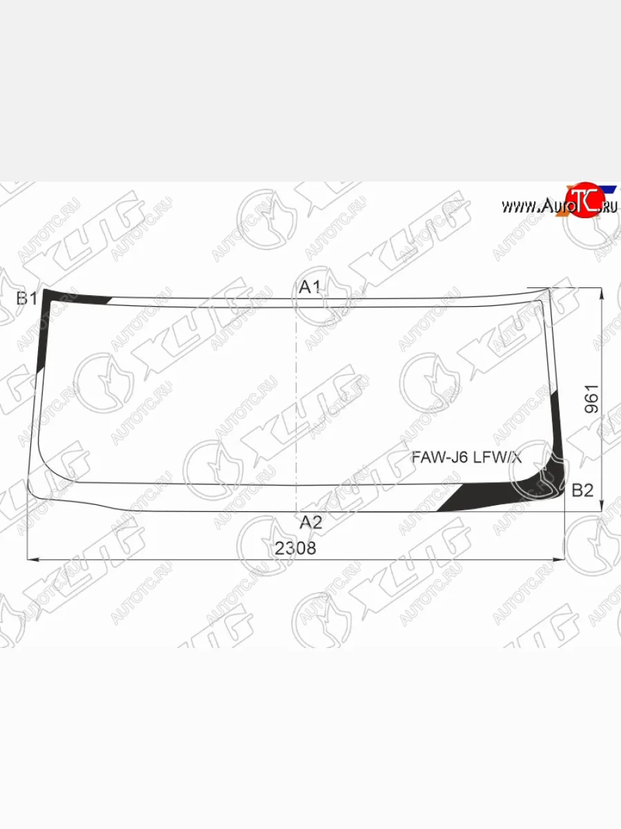 Стекло лобовое FAW J6P (CA3250) 08-  J6P (CA3310) 17- XYG FAW-J6 LFW/X  в Воронеже Воронежской области