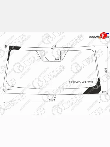 Стекло лобовое (камера) XYG (зеленое) Toyota Land Cruiser J300 дорестайлинг (2021-2025)