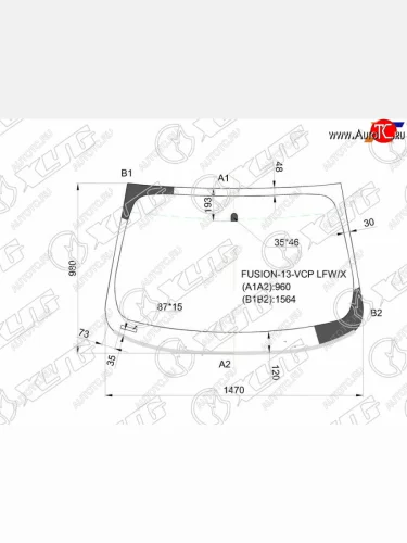 Стекло лобовое (Молдинг 4D SED) Ford Mondeo 14-19 XYG FUSION-13-VCP LFW/X