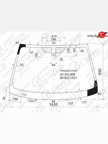 Стекло лобовое + дд JAGUAR X-TYPE 45D 05-09                                                         XYG FW02285 LFW/X
