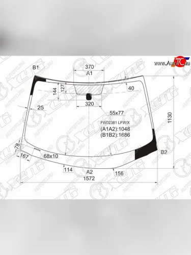 Стекло лобовое (Молдинг) Nissan Murano 02-08 XYG FW02381 LFW/X
