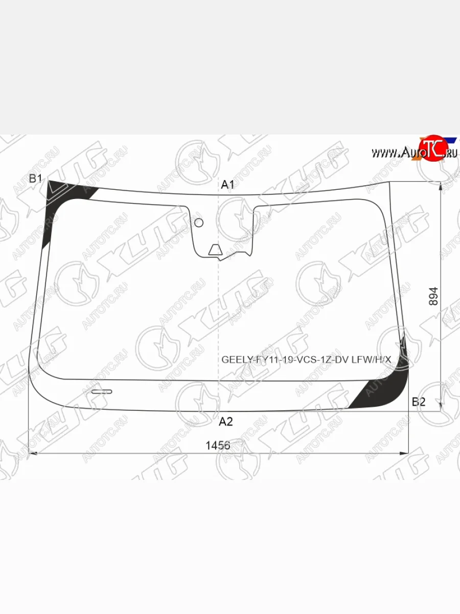 Стекло лобовое (две камеры, датчик дождя) XYG Geely Tugella FY11,HPBA4 дорестайлинг (2019-2023) (зеленое)  в Керчи Республика Крым