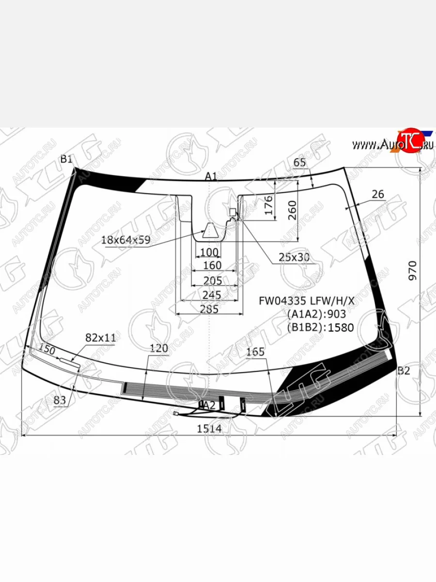 Стекло лобовое с обогревом щеток + дд + камера (панорамная крыша) LEXUS ES 15-18 XYG FW04335 LFW/H/X, fw04335lfwhx XYG FW04335 LFW/H/X  в Воронеже Воронежской области