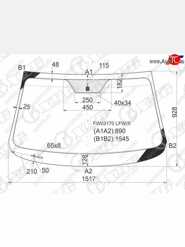 Стекло лобовое Kia Sorento 09-21 XYG FW03170 LFW/X