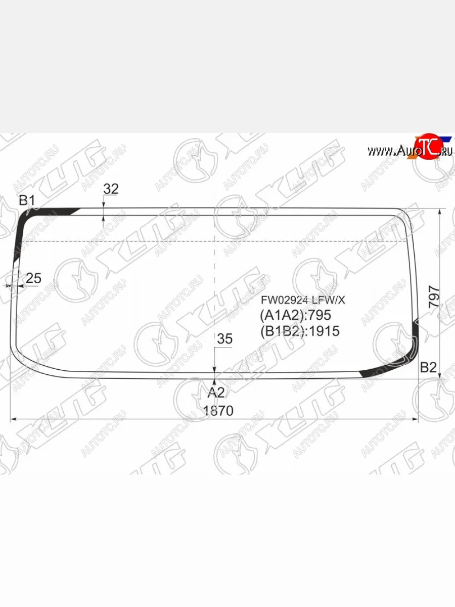 Стекло лобовое (Сборка Россия) Isuzu ELF NPRNQR 06-  JAC N120 14-  N75 14-19  N80 18-  N90 22- XYG FW02924 LFW/X  в Воронеже Воронежской области