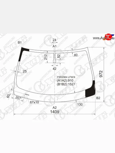 Стекло лобовое Infiniti EX25 11-13  EX35 07-13  EX37 07-13  QX50 13-18  Nissan Skyline Crossover XYG FW02904 LFW/X