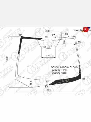 Стекло лобовое (Одна камера/ Датчик дождя) Toyota Alphard (H30) 17-23 XYG GGH30-18-R-CS-1Z LFW/X, ggh3018rcs1zlfwx XYG GGH30-18-R-CS-1Z LFW/X