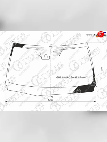 Стекло лобовое (антенна, камера, датчик дождя) XYG (зеленое) Toyota Crown  S210 (2015-2018) рестайлинг