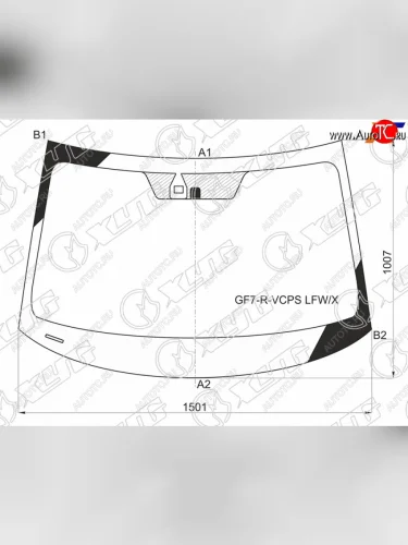 Стекло лобовое (датчик дождя) XYG (зеленое) Mitsubishi Outlander GF дорестайлинг (2012-2014)