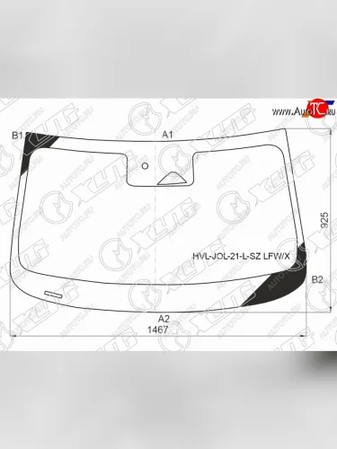 Стекло лобовое (камера, датчик дождя, молдинг) XYG (зеленое) Haval Jolion (2020-2024) дорестайлинг
