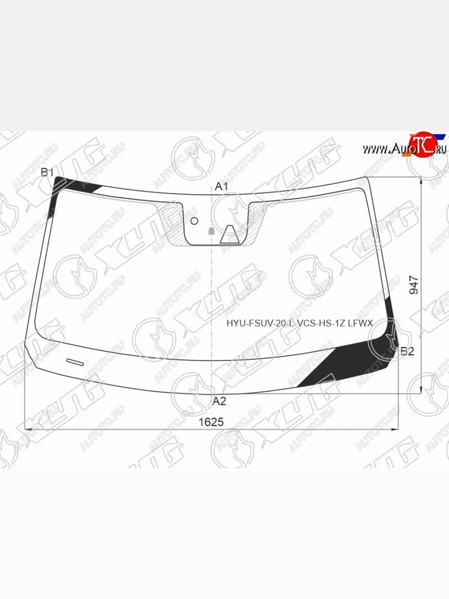 Стекло лобовое (камера, датчик дождя) XYG Hyundai Palisade LX2 (2018-2022) (зеленое)  в Керчи Республика Крым