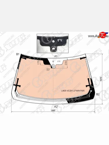 Стекло лобовое (Обогрев щеток Обогрев полный Датчик дождя Молдинг) Land Rover Range Rover 12-22 XYG L405-VCSH LFW/H/W/X