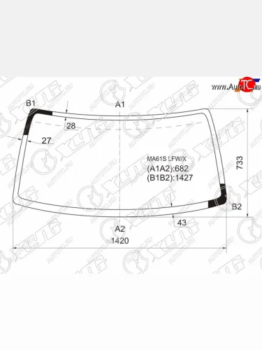 Стекло лобовое Suzuki Wagon R Wide 97-99 XYG MA61S LFW/X