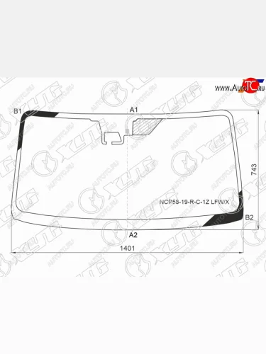 Стекло лобовое (Одна камера) Toyota Probox 14-  Mazda Familia 18-  Toyota Succeed 14- XYG NCP58-19-R-C-1Z LFW/X